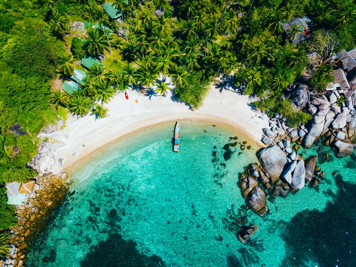 Aerial view of tropical island near Phuket